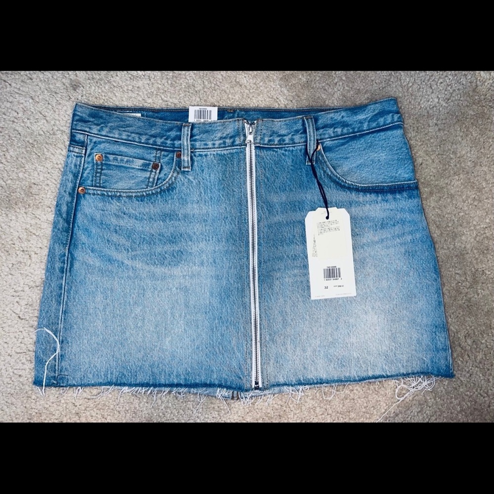 Levi's premium deconstructed denim skirt